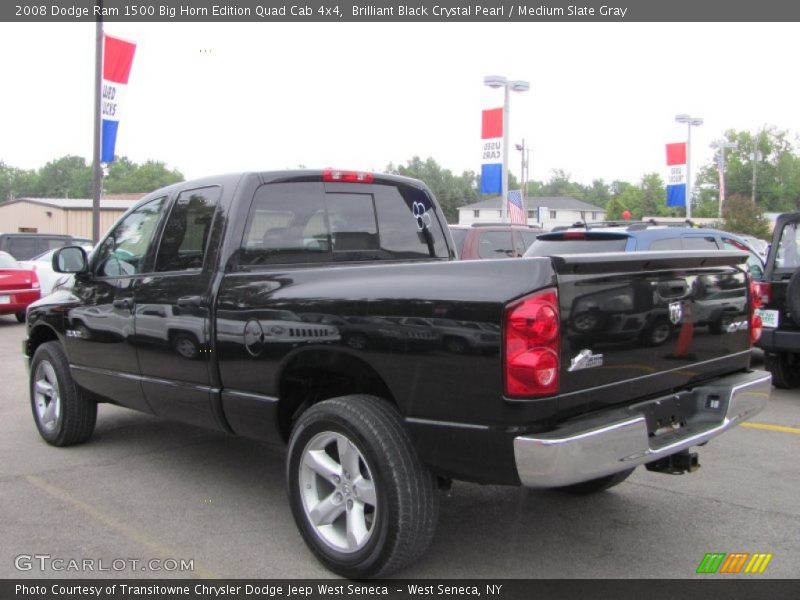 Brilliant Black Crystal Pearl / Medium Slate Gray 2008 Dodge Ram 1500 Big Horn Edition Quad Cab 4x4