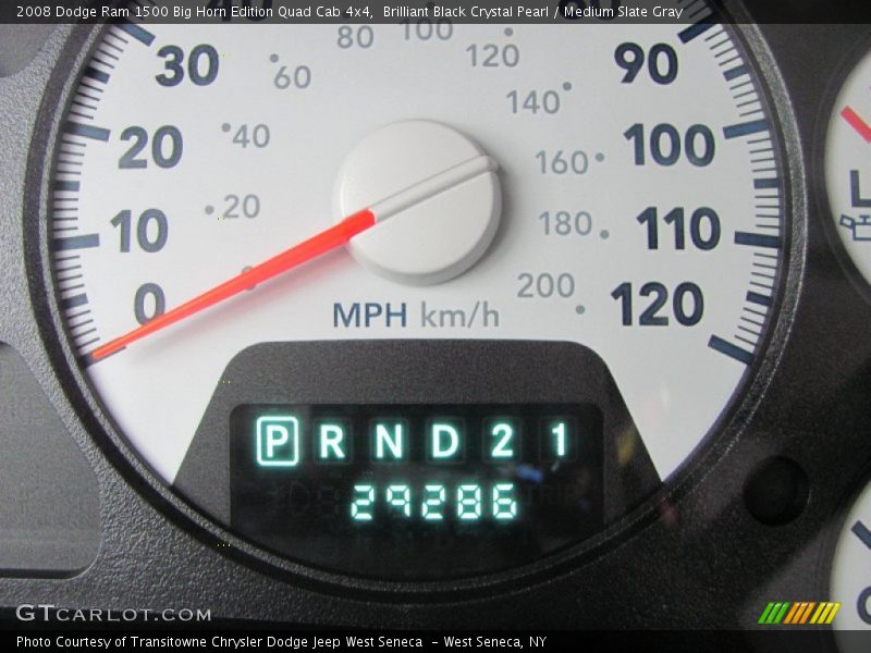 Brilliant Black Crystal Pearl / Medium Slate Gray 2008 Dodge Ram 1500 Big Horn Edition Quad Cab 4x4