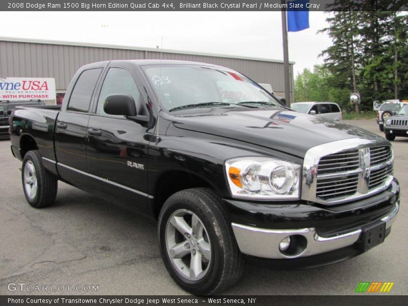 Brilliant Black Crystal Pearl / Medium Slate Gray 2008 Dodge Ram 1500 Big Horn Edition Quad Cab 4x4