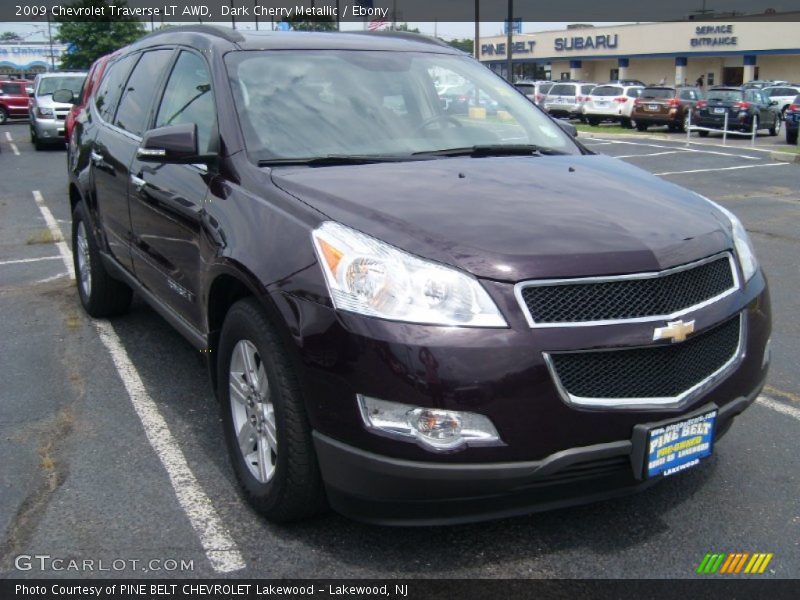 Dark Cherry Metallic / Ebony 2009 Chevrolet Traverse LT AWD