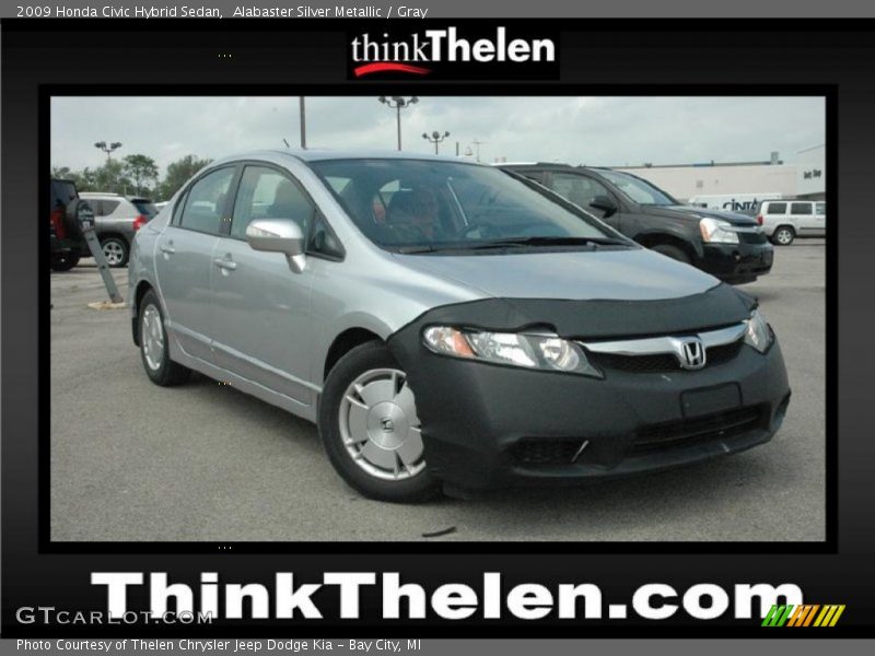 Alabaster Silver Metallic / Gray 2009 Honda Civic Hybrid Sedan