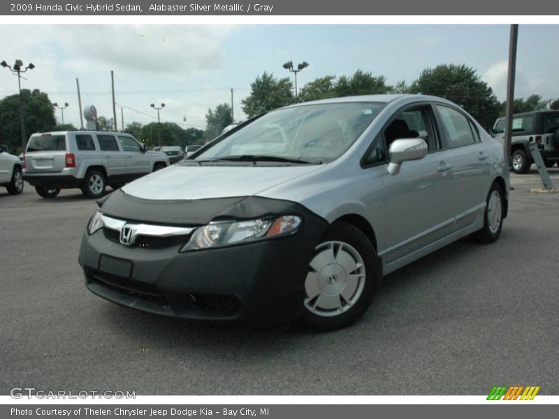 Alabaster Silver Metallic / Gray 2009 Honda Civic Hybrid Sedan