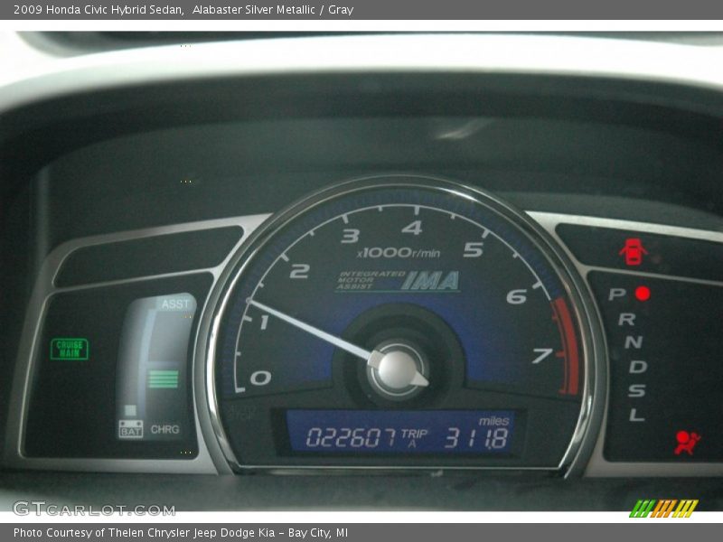 Alabaster Silver Metallic / Gray 2009 Honda Civic Hybrid Sedan