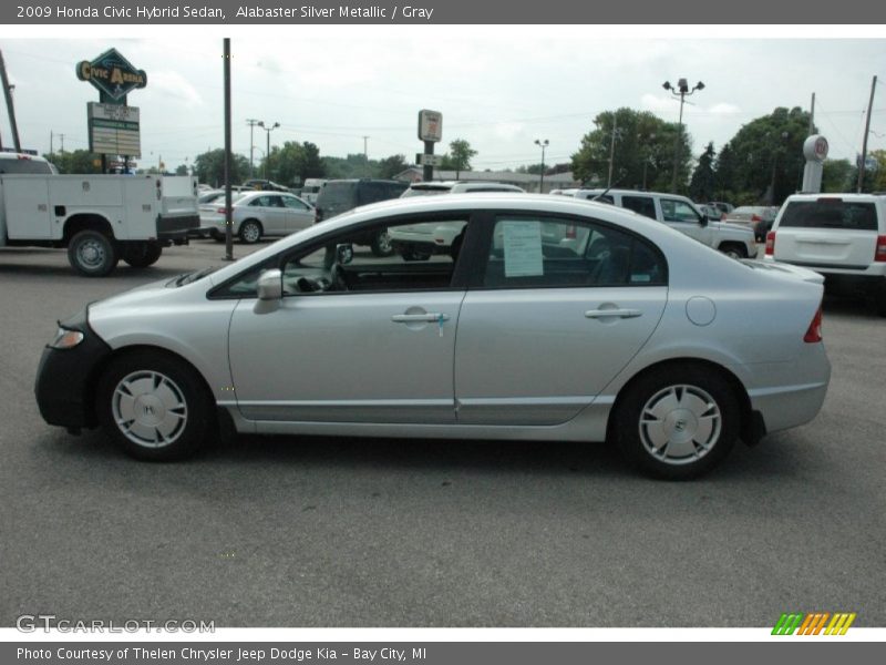 Alabaster Silver Metallic / Gray 2009 Honda Civic Hybrid Sedan