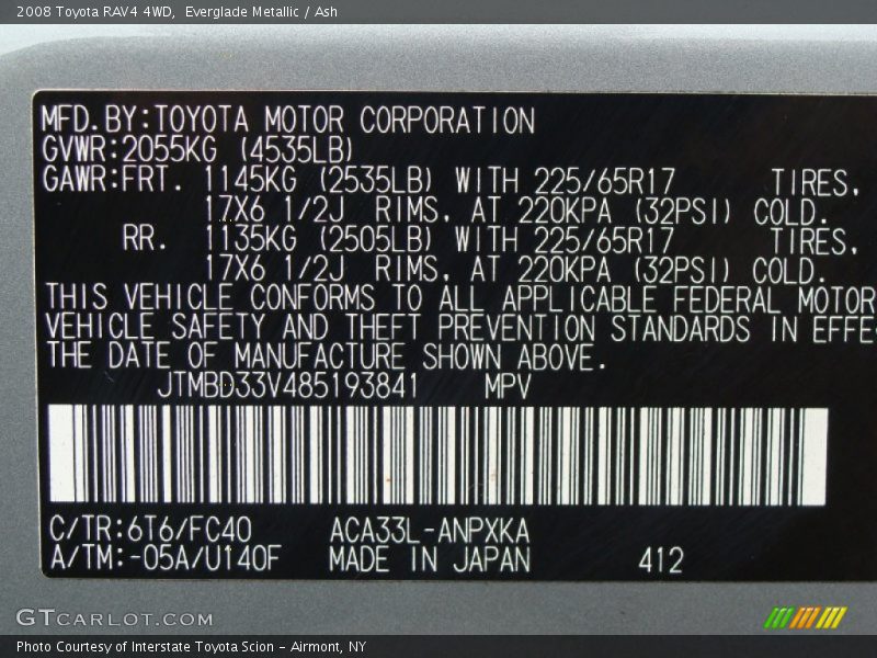Everglade Metallic / Ash 2008 Toyota RAV4 4WD