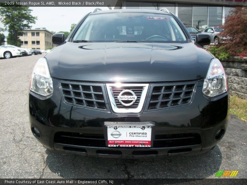 Wicked Black / Black/Red 2009 Nissan Rogue SL AWD