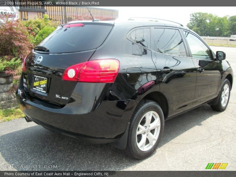 Wicked Black / Black/Red 2009 Nissan Rogue SL AWD