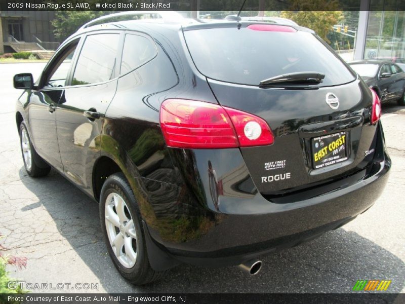 Wicked Black / Black/Red 2009 Nissan Rogue SL AWD