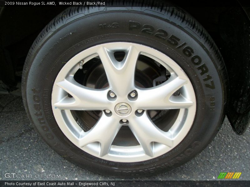 Wicked Black / Black/Red 2009 Nissan Rogue SL AWD
