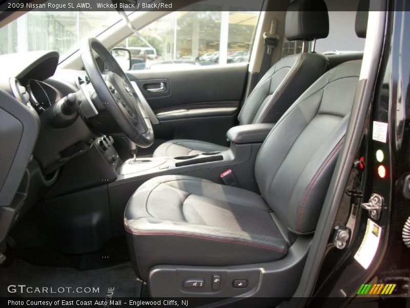 Wicked Black / Black/Red 2009 Nissan Rogue SL AWD