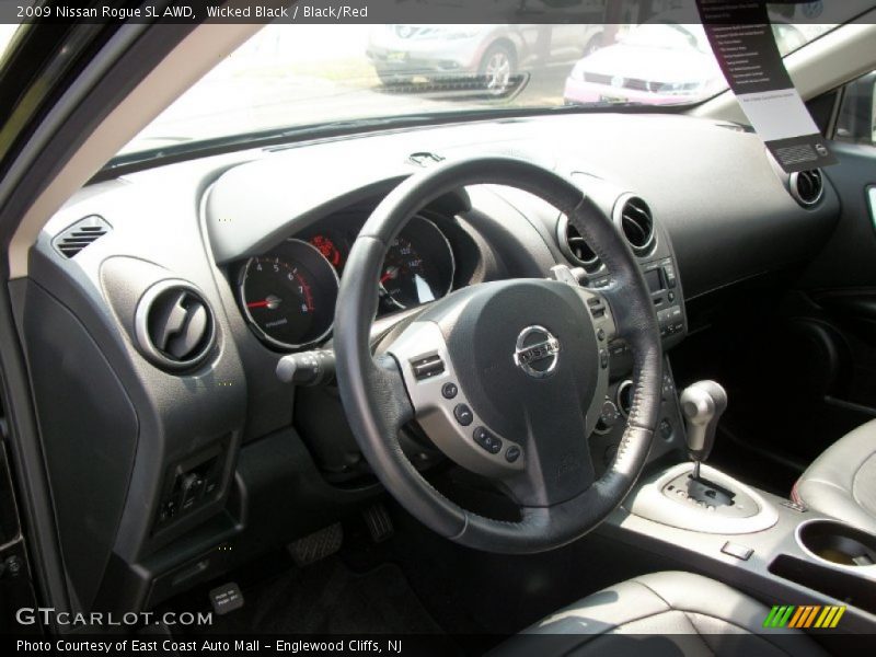 Wicked Black / Black/Red 2009 Nissan Rogue SL AWD