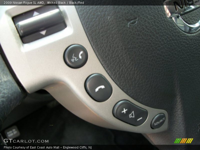 Wicked Black / Black/Red 2009 Nissan Rogue SL AWD