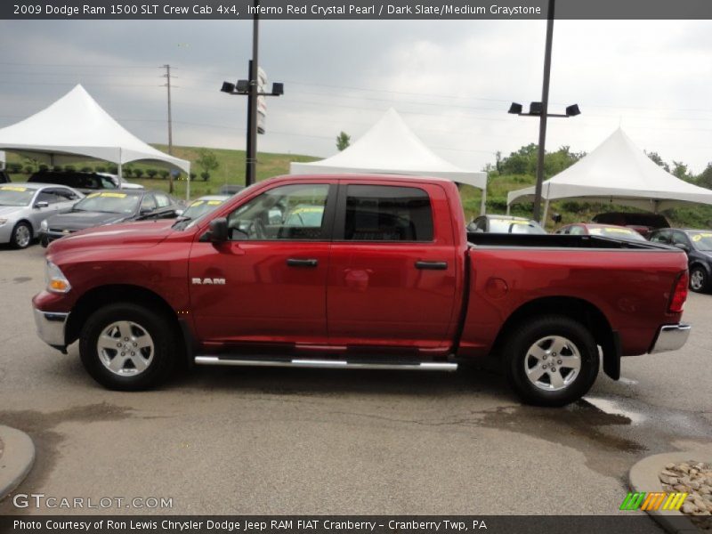  2009 Ram 1500 SLT Crew Cab 4x4 Inferno Red Crystal Pearl