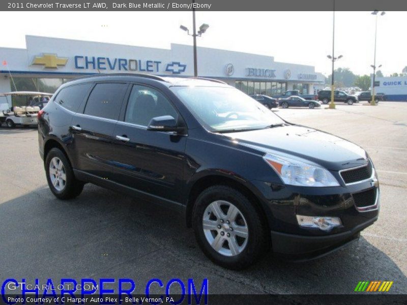 Dark Blue Metallic / Ebony/Ebony 2011 Chevrolet Traverse LT AWD