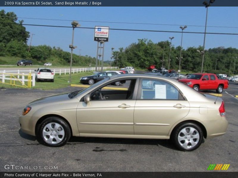 Sand Beige Metallic / Beige 2009 Kia Spectra EX Sedan