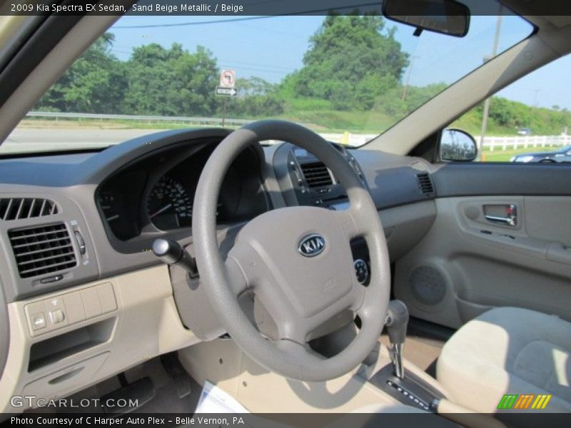 Sand Beige Metallic / Beige 2009 Kia Spectra EX Sedan