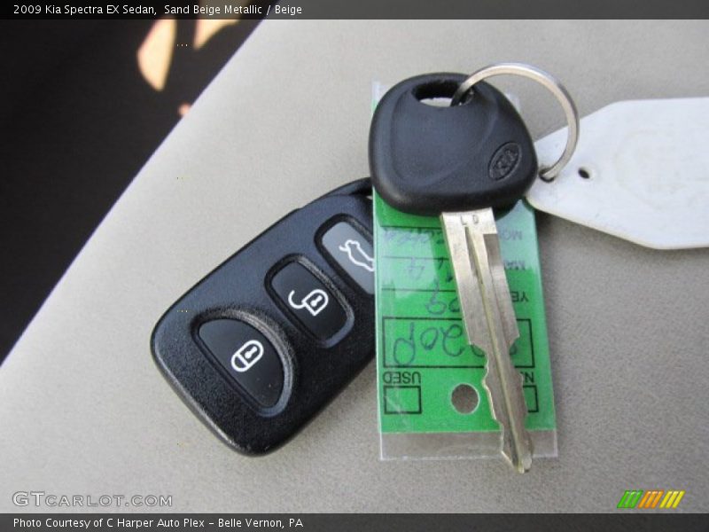 Sand Beige Metallic / Beige 2009 Kia Spectra EX Sedan
