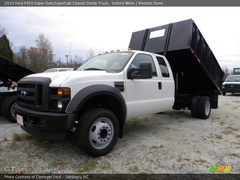 Front 3/4 View of 2010 F450 Super Duty SuperCab Chassis Dump Truck