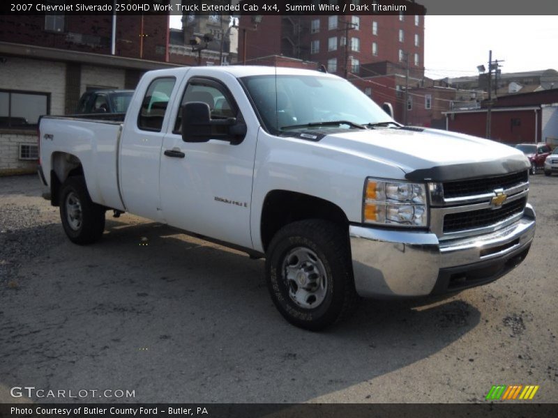 Summit White / Dark Titanium 2007 Chevrolet Silverado 2500HD Work Truck Extended Cab 4x4