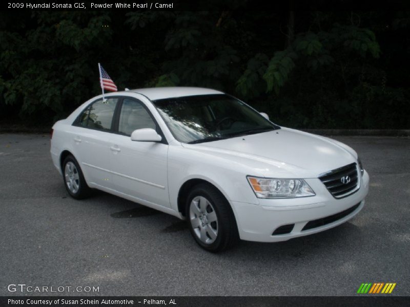 Powder White Pearl / Camel 2009 Hyundai Sonata GLS