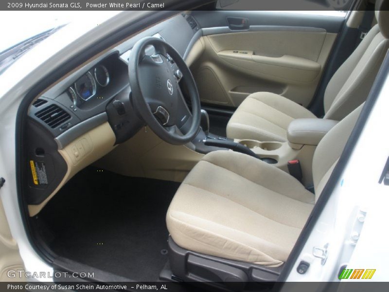 Powder White Pearl / Camel 2009 Hyundai Sonata GLS