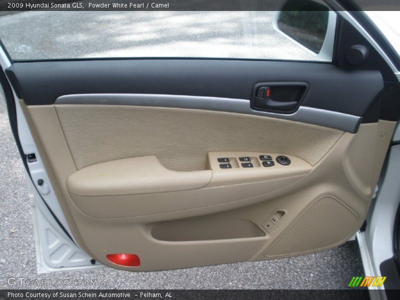 Powder White Pearl / Camel 2009 Hyundai Sonata GLS