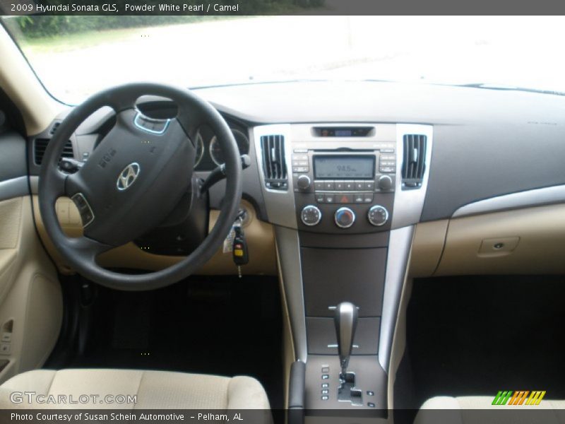 Powder White Pearl / Camel 2009 Hyundai Sonata GLS