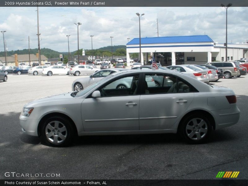 Powder White Pearl / Camel 2009 Hyundai Sonata GLS