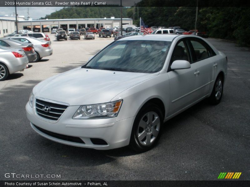 Powder White Pearl / Camel 2009 Hyundai Sonata GLS
