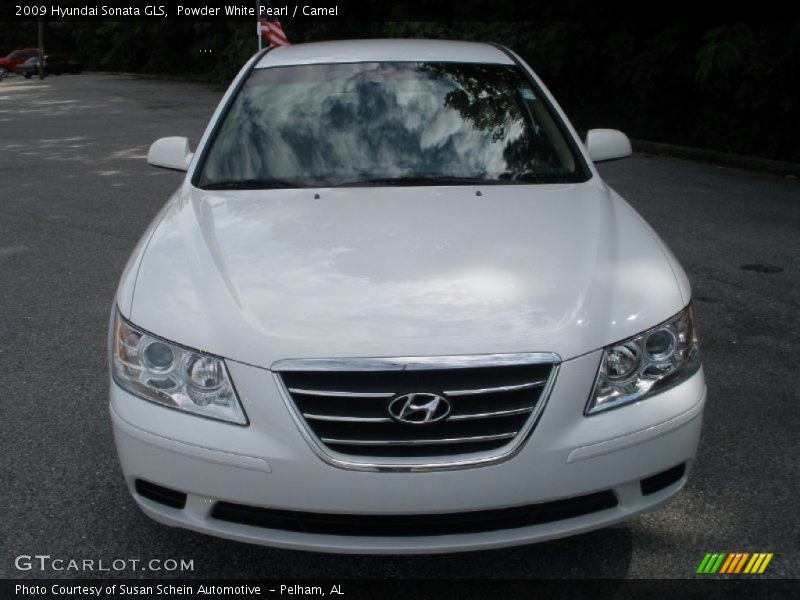 Powder White Pearl / Camel 2009 Hyundai Sonata GLS