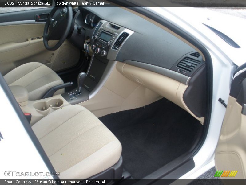 Powder White Pearl / Camel 2009 Hyundai Sonata GLS