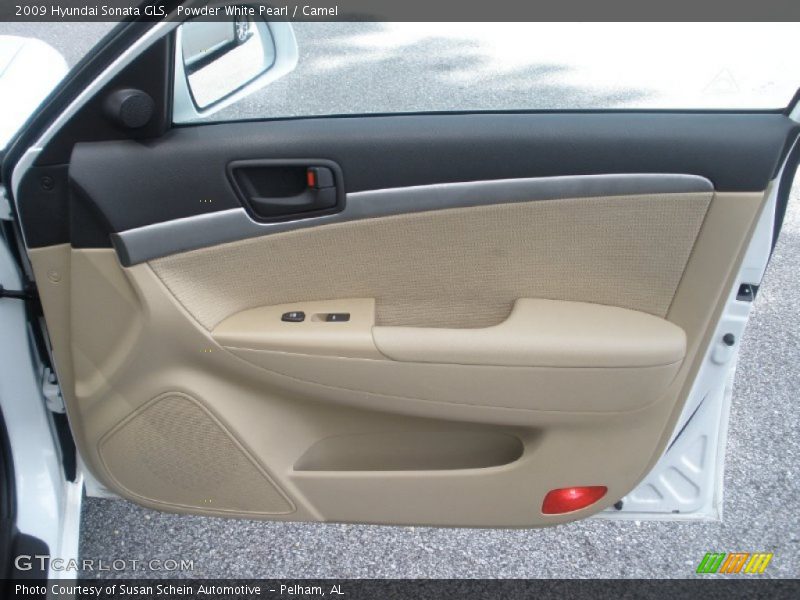 Powder White Pearl / Camel 2009 Hyundai Sonata GLS