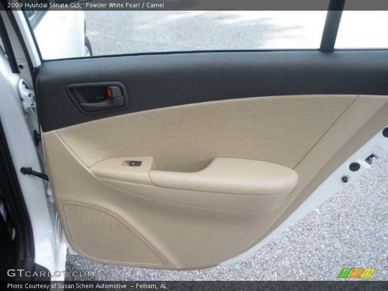 Powder White Pearl / Camel 2009 Hyundai Sonata GLS