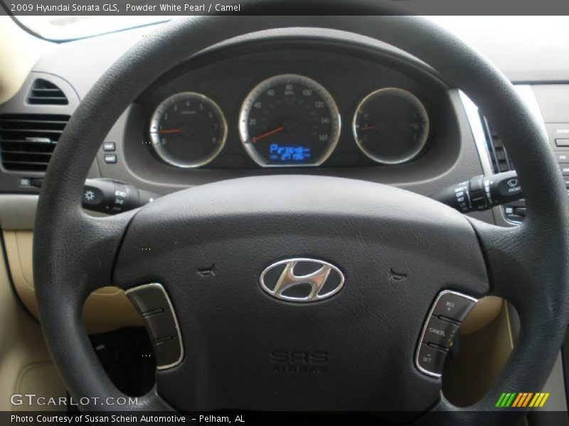 Powder White Pearl / Camel 2009 Hyundai Sonata GLS