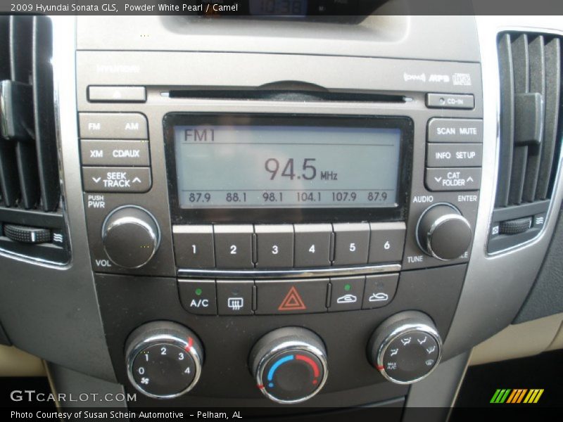 Powder White Pearl / Camel 2009 Hyundai Sonata GLS
