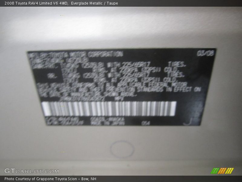 Everglade Metallic / Taupe 2008 Toyota RAV4 Limited V6 4WD