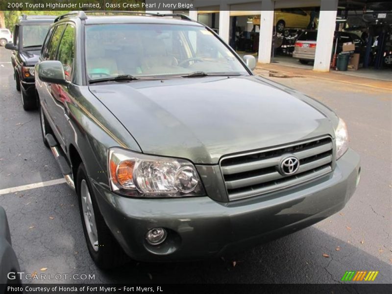 Oasis Green Pearl / Ivory Beige 2006 Toyota Highlander Limited