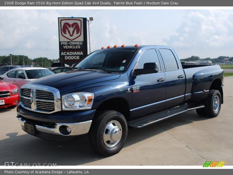 Patriot Blue Pearl / Medium Slate Gray 2008 Dodge Ram 3500 Big Horn Edition Quad Cab 4x4 Dually