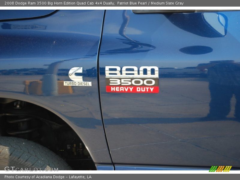 Patriot Blue Pearl / Medium Slate Gray 2008 Dodge Ram 3500 Big Horn Edition Quad Cab 4x4 Dually