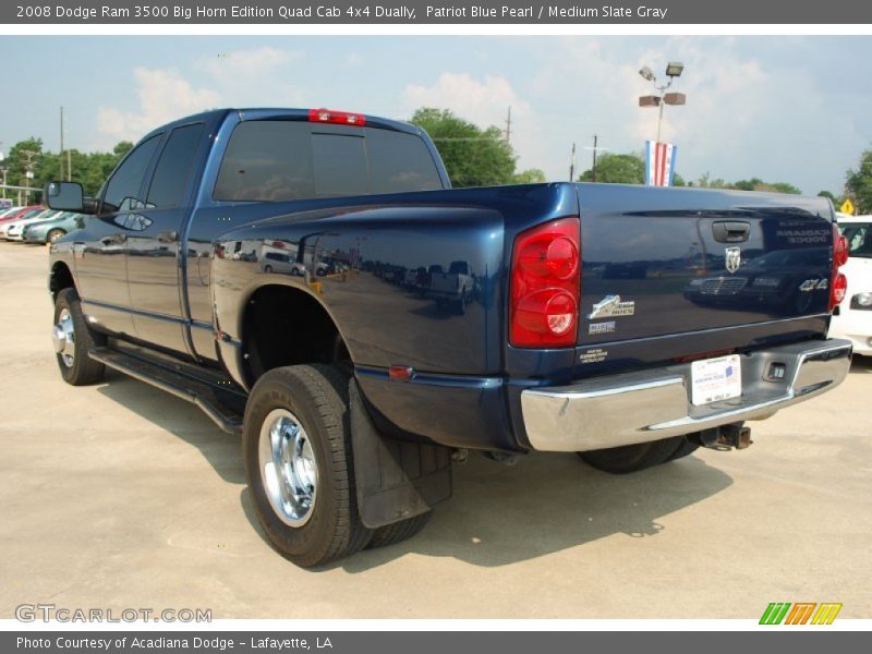 Patriot Blue Pearl / Medium Slate Gray 2008 Dodge Ram 3500 Big Horn Edition Quad Cab 4x4 Dually