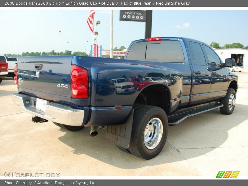 Patriot Blue Pearl / Medium Slate Gray 2008 Dodge Ram 3500 Big Horn Edition Quad Cab 4x4 Dually