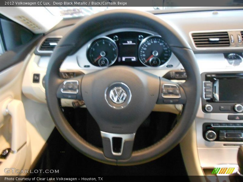 Deep Black Metallic / Black/Cornsilk Beige 2012 Volkswagen CC Lux