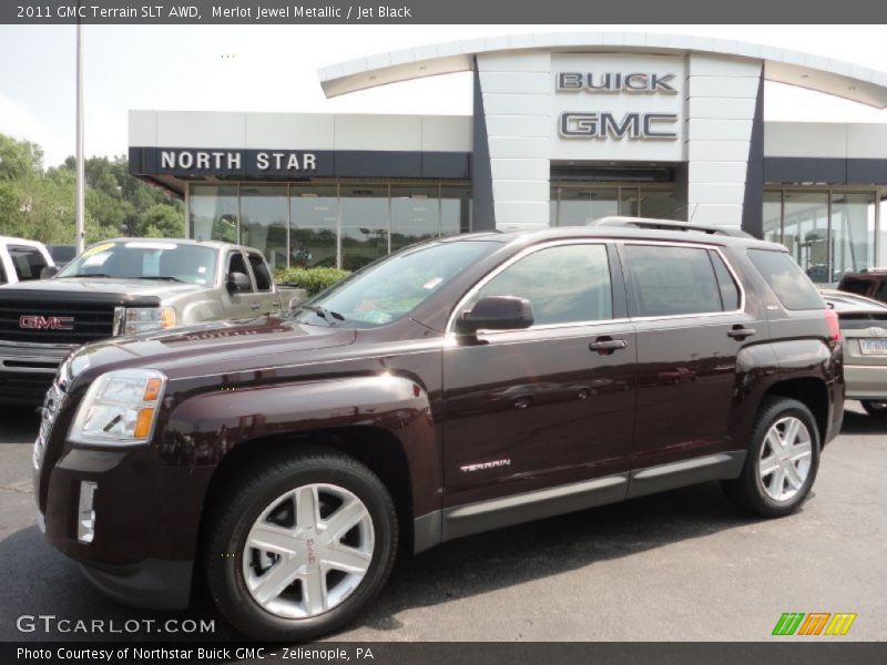 Merlot Jewel Metallic / Jet Black 2011 GMC Terrain SLT AWD