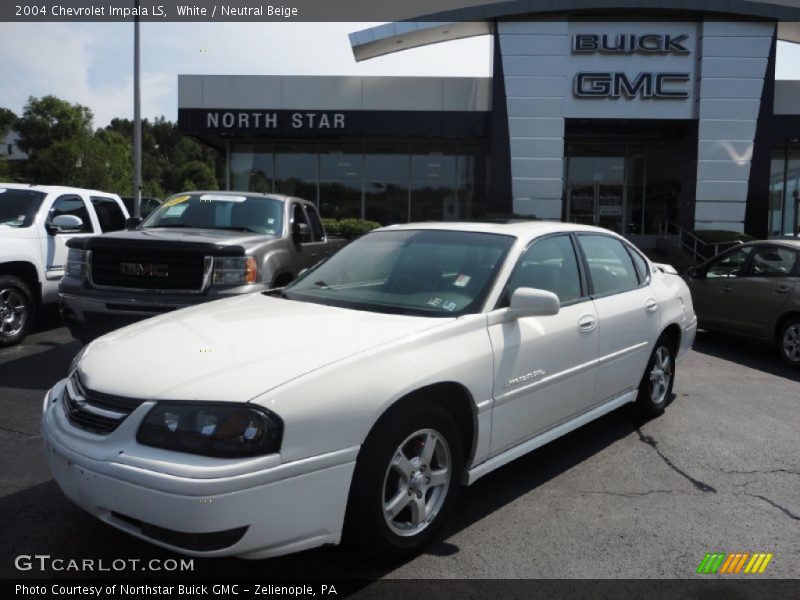 White / Neutral Beige 2004 Chevrolet Impala LS