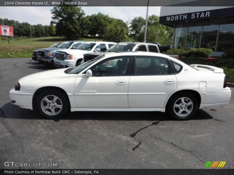 White / Neutral Beige 2004 Chevrolet Impala LS