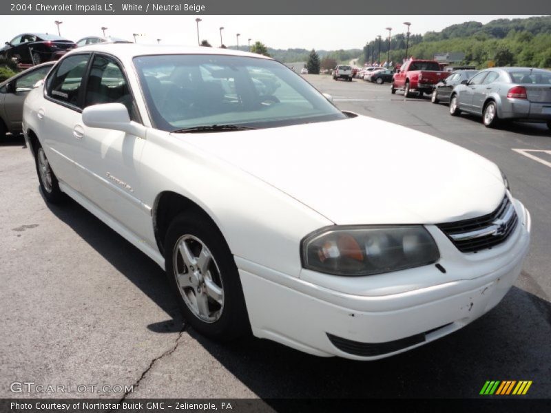 White / Neutral Beige 2004 Chevrolet Impala LS