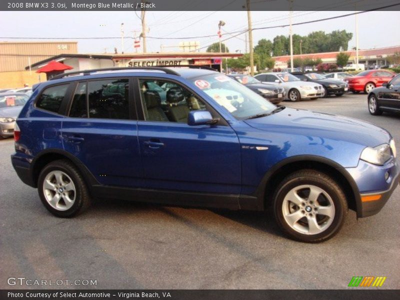 Montego Blue Metallic / Black 2008 BMW X3 3.0si