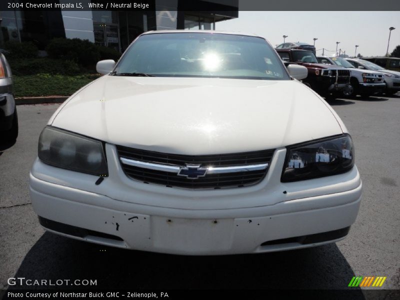White / Neutral Beige 2004 Chevrolet Impala LS