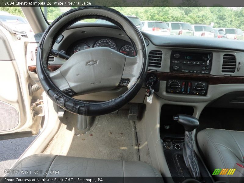 White / Neutral Beige 2004 Chevrolet Impala LS