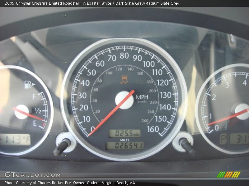 Alabaster White / Dark Slate Grey/Medium Slate Grey 2005 Chrysler Crossfire Limited Roadster